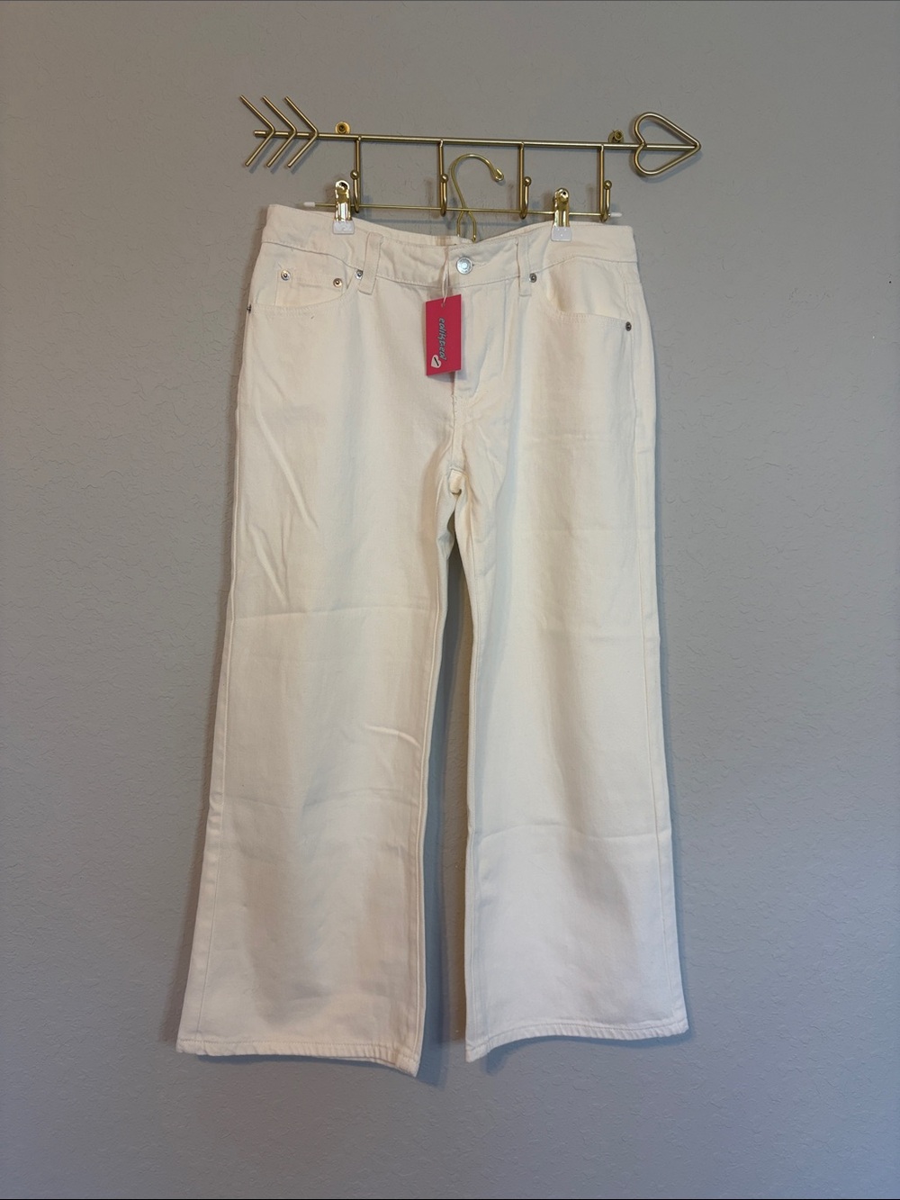Edikted White Wide Leg Jeans Size L NWT